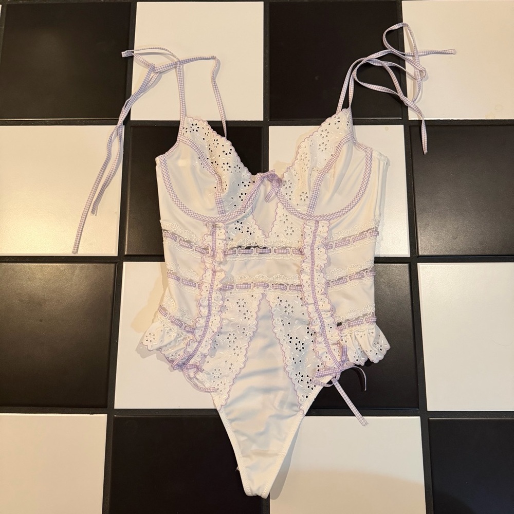 For Love & Lemons Daisy Eyelet Bodysuit